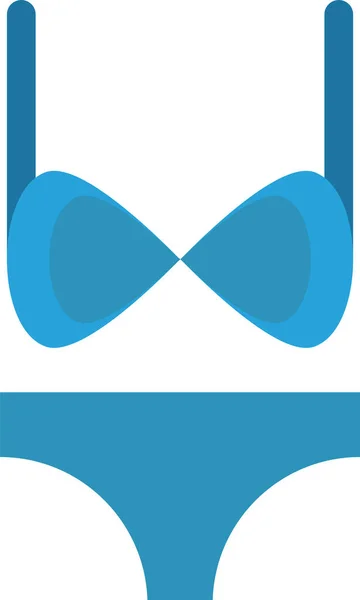 Bikini Brazzer Nachthemd Ikone Flachen Stil — Stockvektor