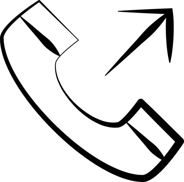 Handgezeichnetes Mobiles Ausgehendes Symbol Anrufen — Stockvektor
