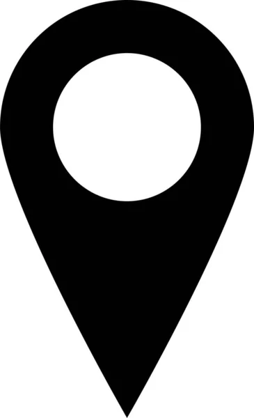 Locatie Kaart Marker Pictogram Massieve Stijl — Stockvector