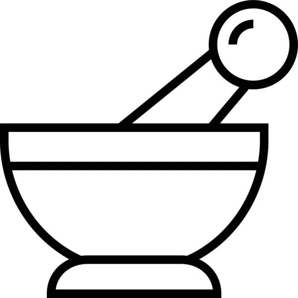 Mixing Bowl Kitchen Icon Outline Style — Stock Vector