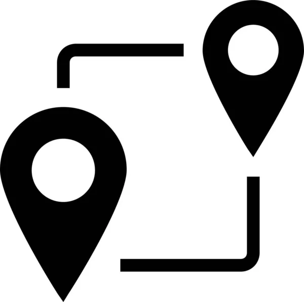 Gps Kaart Marker Pictogram Solide Stijl — Stockvector