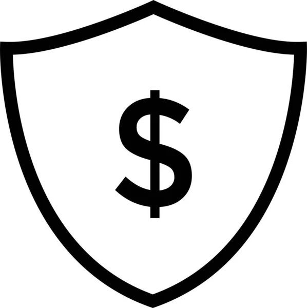 Financiële Bescherming Veiligheid Pictogram Schema Stijl — Stockvector