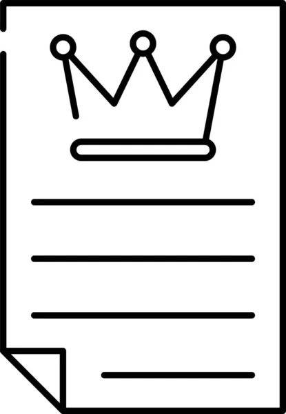 Crown Document File Icon — Stock Vector