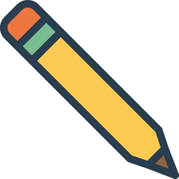 Couleur Modifier Icône Crayon Dans Style Contour Rempli — Image vectorielle