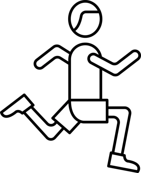 Icona Della Maratona Atleta Stile Contorno — Vettoriale Stock
