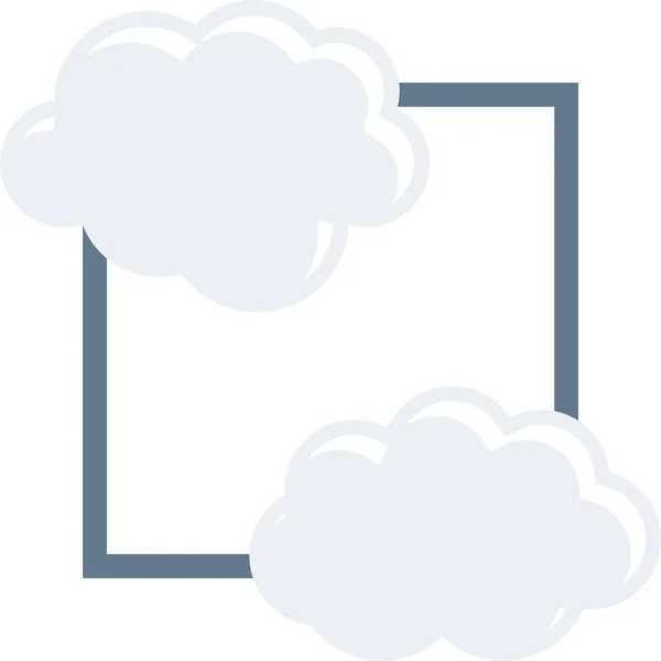Wolken Bewolkt Pictogram Platte Stijl — Stockvector