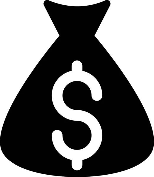 Tas Cash Dollar Pictogram Solid Stijl — Stockvector