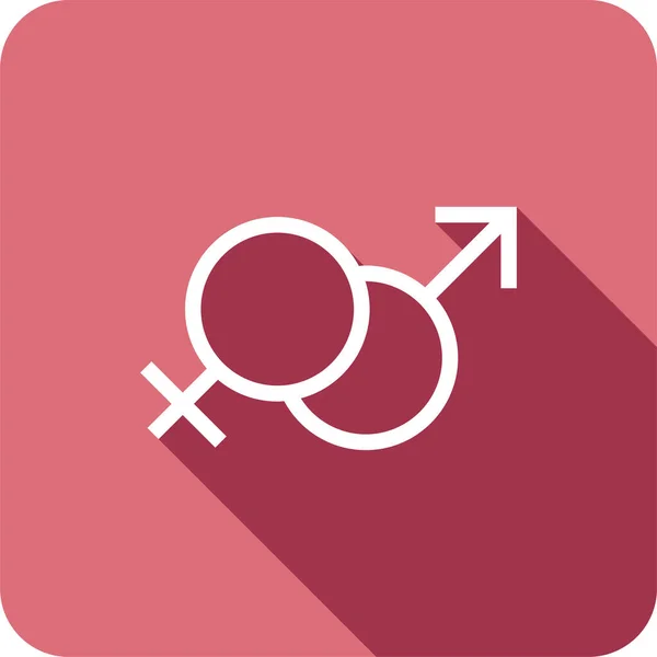 Couple Icône Masculine Féminine Dans Style Ombre Longue — Image vectorielle