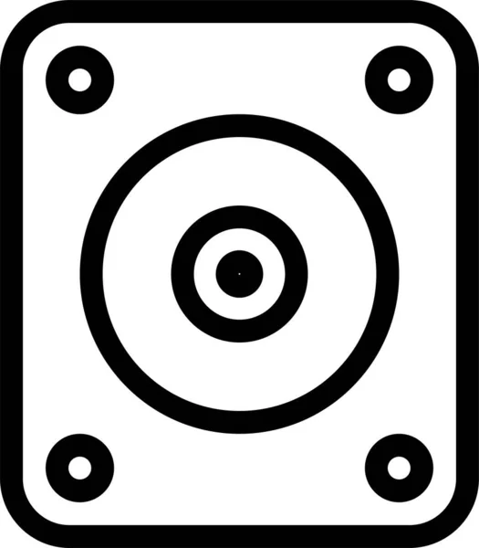Amplificador Audio Icono Del Altavoz Estilo Esquema — Archivo Imágenes Vectoriales