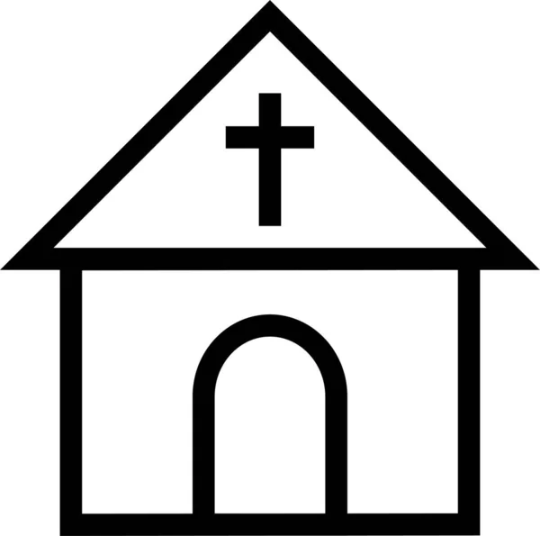 Architectuur Gebouw Kerk Icoon Grote Lijnen Stijl — Stockvector