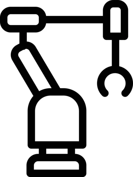 Ikona Programowania Maszyny Ramię Stylu Zarysu — Wektor stockowy