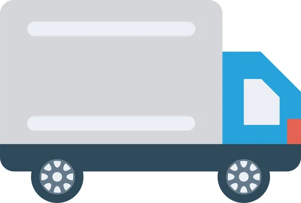 Ikon Transportasi Pengiriman Mobil Dalam Gaya Datar - Stok Vektor