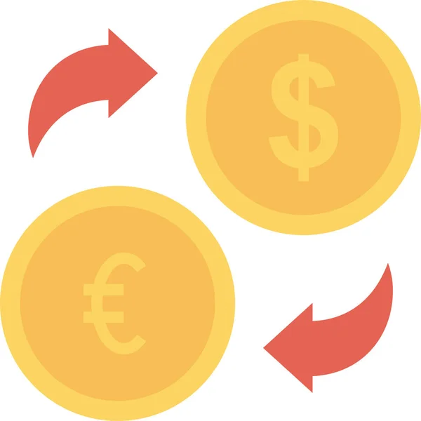 Cash Currency Exchange Icon Flat Style — Stock Vector