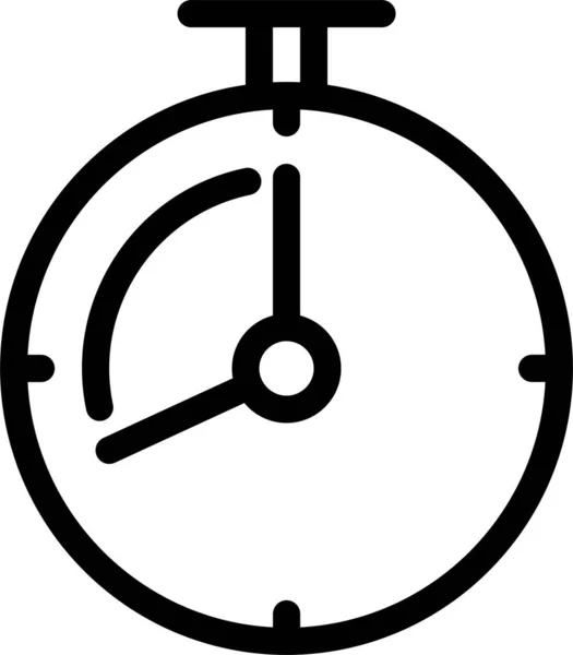 Klok Stopwatch Tijd Pictogram Omtrek Stijl — Stockvector