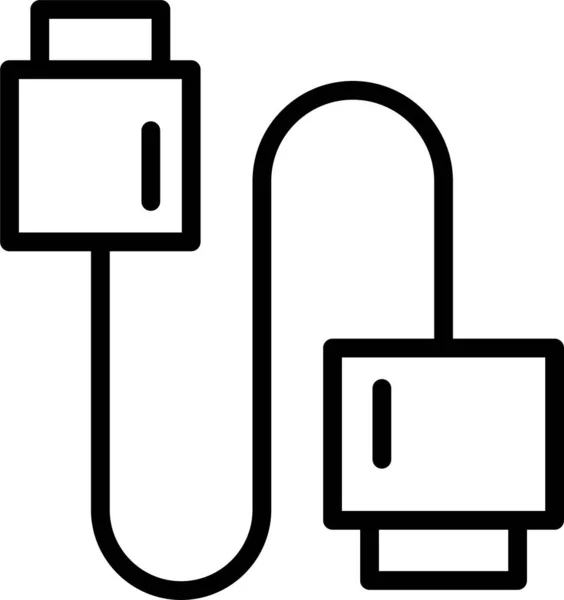 Icono Del Puerto Del Conector Del Cable Estilo Contorno — Vector de stock