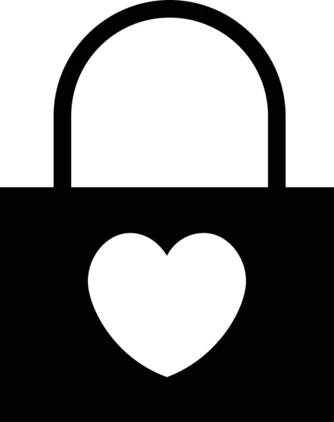 Εικονίδιο Κλειδώματος Κλειδιού Καρδιάς Στερεό Στυλ — Διανυσματικό Αρχείο