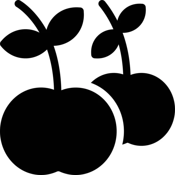 Apfel Apfelscheiben Essen Ikone Soliden Stil — Stockvektor