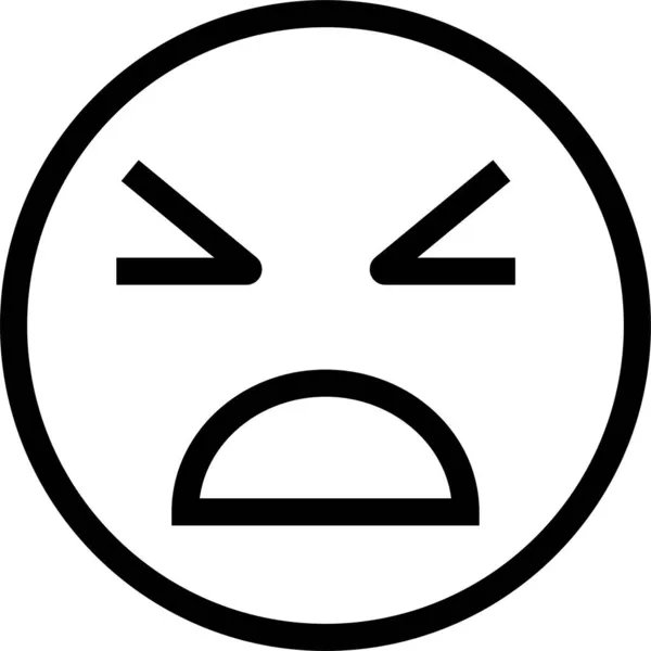 Emoji Émotion Icône Essentielle Dans Style Contour — Image vectorielle