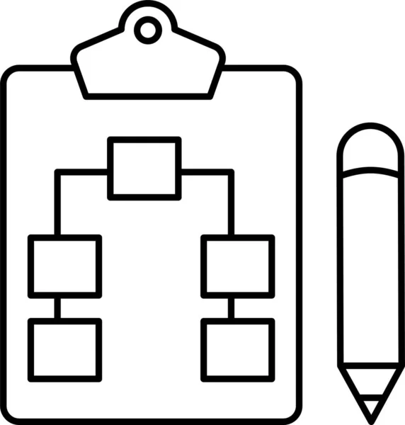 Ikona Hierarchie Diagramu Grafu Stylu Osnovy — Stockový vektor