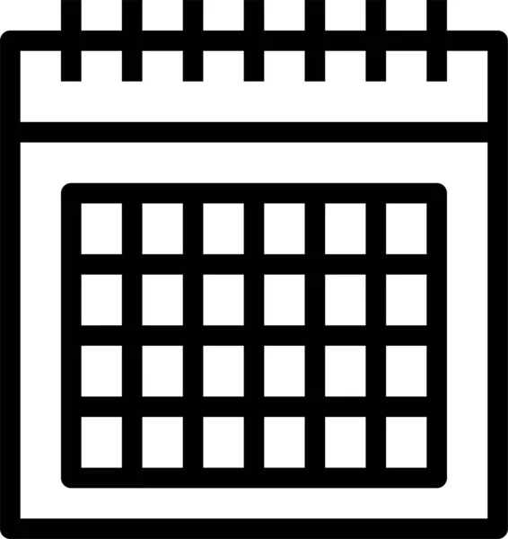 Kalender Termin Datum Symbol Umriss Stil — Stockvektor