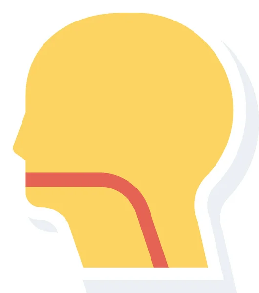 Tête Cerveau Icône Tête Dans Style Plat — Image vectorielle