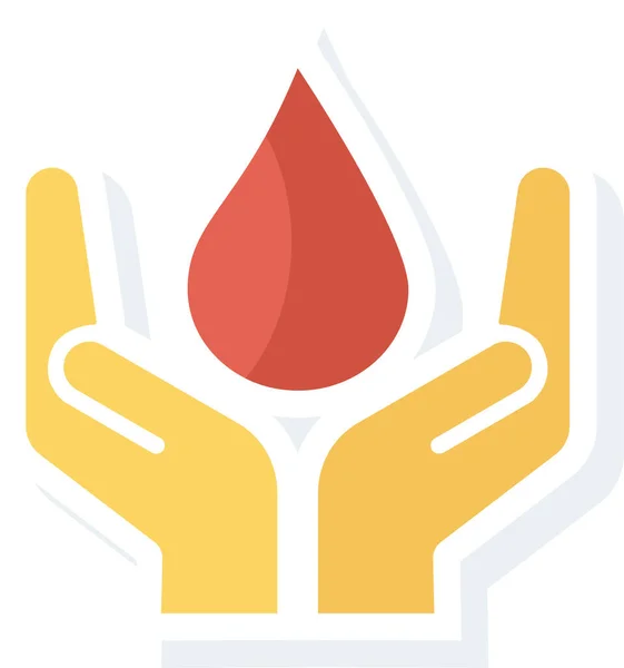 Blood Care Drop Icon Flat Style — Stock Vector