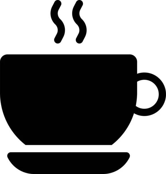 Cappuccino Kaffee Kaffeemug Ikone Soliden Stil — Stockvektor