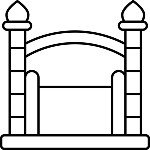 Fence Door Gate Icon — Stock Vector