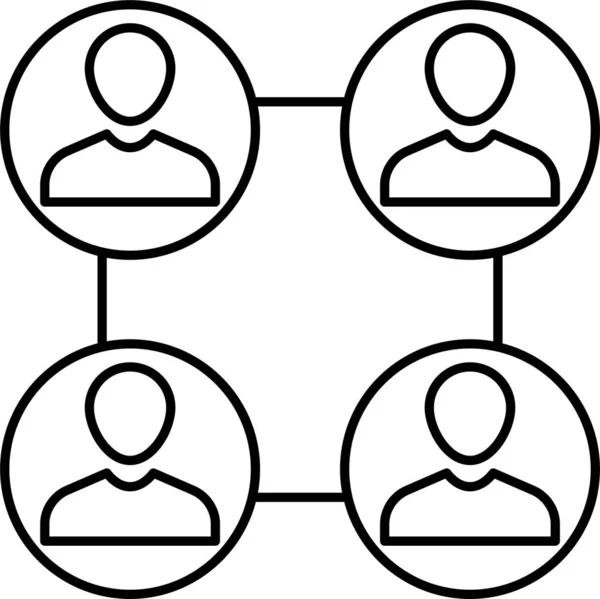 Иконка Группы Сотрудников Связи Стиле Наброска — стоковый вектор