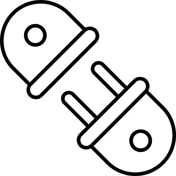 Adapter Steckverbinder Elektrisches Symbol Umriss Stil — Stockvektor