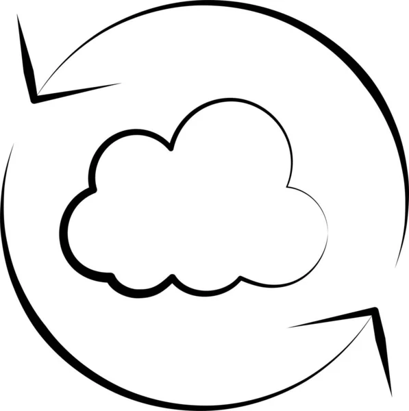 手書き風の雲のリロードアイコン — ストックベクタ