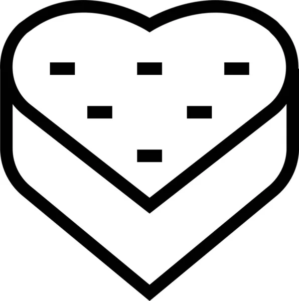 Box Gift Heart Icon Outline Style — 스톡 벡터