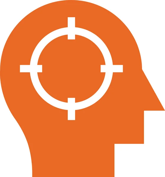 Icono Negocio Cerebral Objetivo Estilo Sólido — Vector de stock