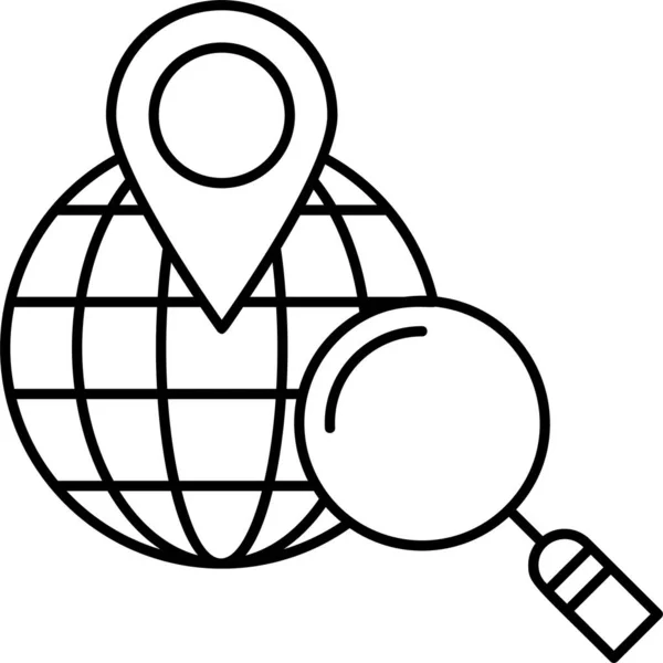 Mapa Ubicación Icono Búsqueda Estilo Esquema — Vector de stock