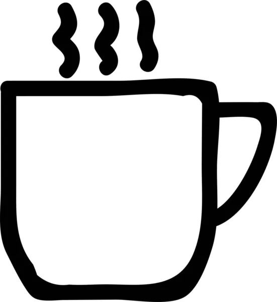 Taza Café Bebidas Icono Estilo Dibujado Mano — Vector de stock