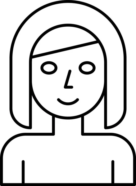 Avatar Lady Old Icon Outline Style — Stock Vector