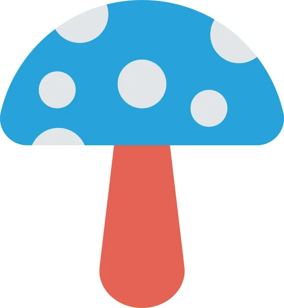 Amanita Champignon Food Icon Flachen Stil — Stockvektor