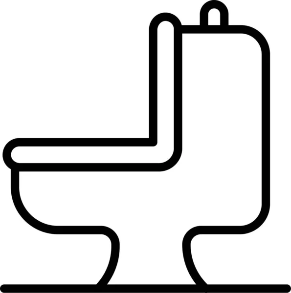 Toiletbril Bad Pictogram Omtrek Stijl — Stockvector