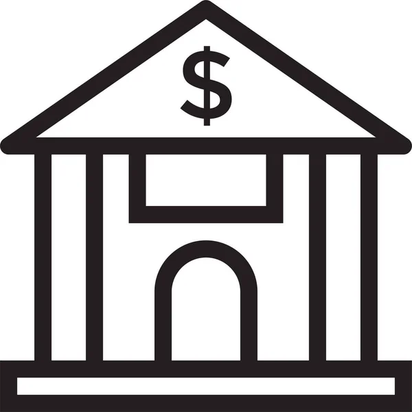 Banco Bancário Ícone Bancário Estilo Esboço — Vetor de Stock