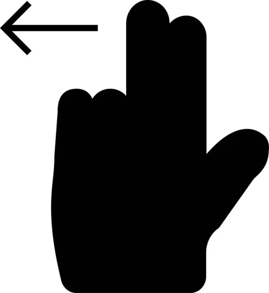 Klicken Sie Auf Das Finger Hand Symbol Soliden Stil — Stockvektor