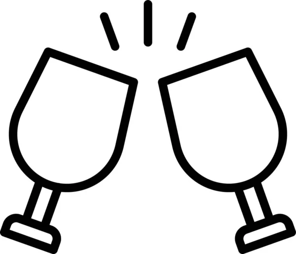 Aplausos Beber Alcohol Icono Estilo Del Esquema — Archivo Imágenes Vectoriales