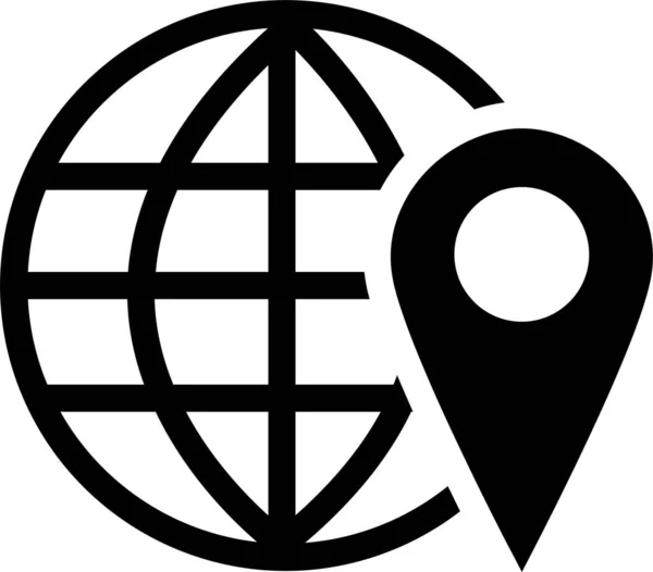 Navegación Global Gps Icono Estilo Sólido — Vector de stock