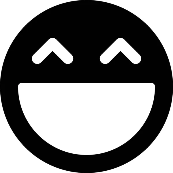 Emoji Face Happy Icon Solid Style — стоковый вектор