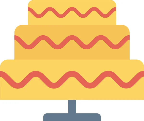 Icône Gâteau Anniversaire Boulangerie Dans Style Plat — Image vectorielle