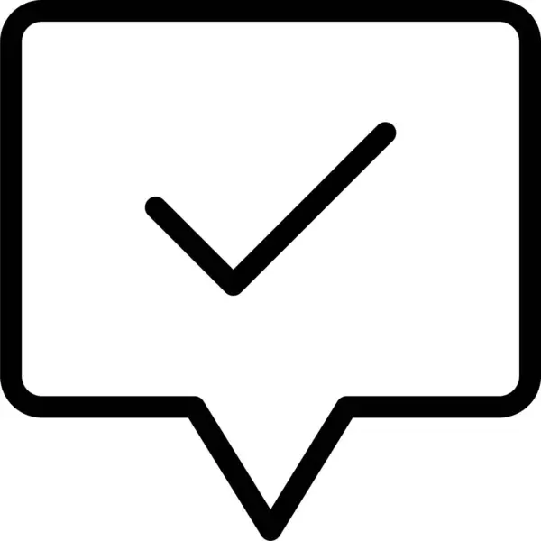 Bel Check Compleet Pictogram Omtrek Stijl — Stockvector