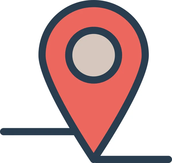 Ícone Mapa Localização Gps Estilo Esboço Preenchido —  Vetores de Stock