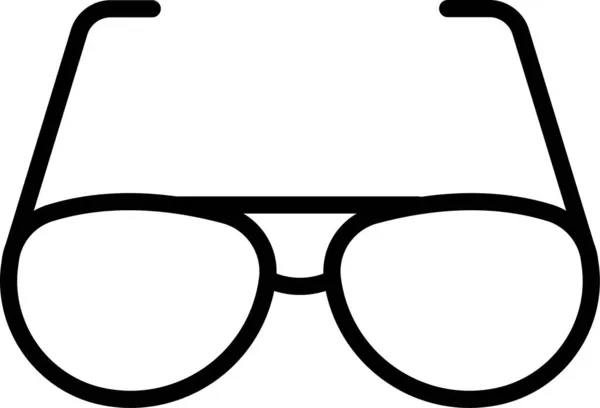 Glasögonglas Ikon Kontur Stil — Stock vektor