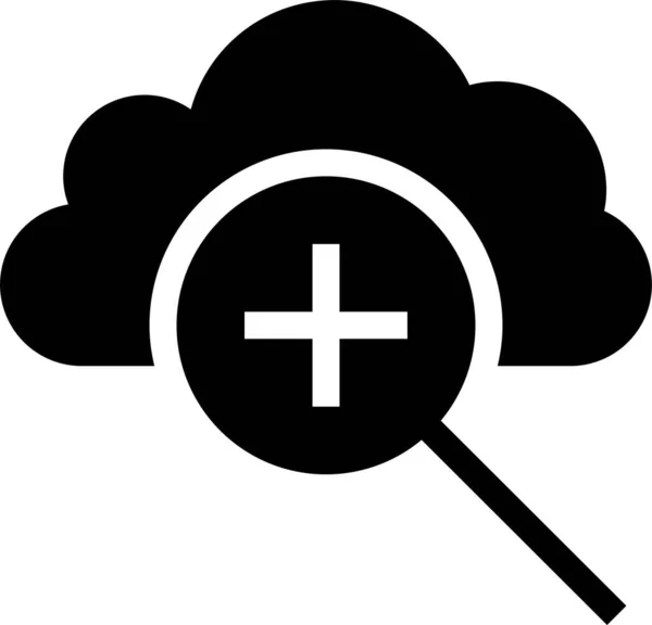 Cloud Computing Znaleźć Ikonę Stałym Stylu — Wektor stockowy