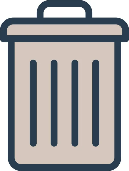 Bin Delete Garbage Icon Filled Outline Style — Stock Vector