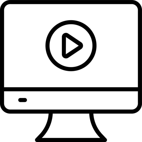 Computer Desktop Bildschirm Symbol Umrissstil — Stockvektor